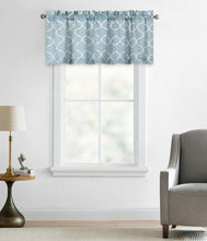Kate Aurora Collections Trellis Lattice Rod Pocket Valance - 56 in. W x 18 in. L, Maison Aqua