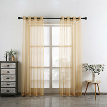 Kate Aurora Living 2 Piece Designer Sheer Voile Grommet Top Window Curtains - 20 in. W x 45 in. L, Tan