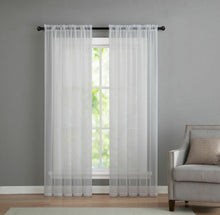 Kate Aurora Premium 2 Pack Sheer Voile Window Curtain Panels - 52 in. W x 84 in. L, White