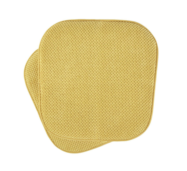 GoodGram 2 Pack: Ultra Comfort Memory Foam Non-Slip Chair Pads/Cushions - 16 in. W x 16 in. L, Gold