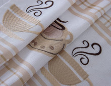 GoodGram Plaid Coffee Time 3 Pc Cafe Kitchen Curtain Tier & Valance Set - 56 in. W x 36 in. L, Beige