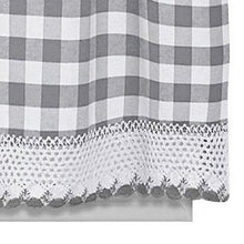 GoodGram Buffalo Check Gingham Custom Window Curtain Treatments - Tiers 29 in. W x 36 in. L, Gray