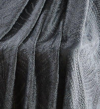 Kate Aurora Floral Ferns Shabby Chic Styled Oversized Ultra Soft & Plush Accent Throw Blanket - Charcoal