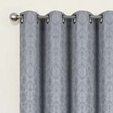 Kate Aurora Regency Collection Raised Jacquard Damask Grommet Top Curtains - 52 in. W x 84 in. L, Gray