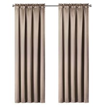 Kate Aurora 6 Piece Maison Estate Collection Semi Sheer Window Curtains & Beaded Valance Set - Taupe