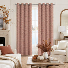 Kate Aurora 2 Pack Amari Contemporary Lattice Light Filtering Grommet Top Window Curtain Panels - Terracotta