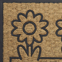 Kate Aurora Key West Welcome Daisies Coir Bristled Outdoor All Season Welcome Mat With Rubber Trim - 18"x30"
