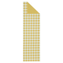 Kate Aurora Country Farmhouse Living Reversible Buffalo Plaid/Solid Table Runners - 13 in. W x 36 in. L, Yellow