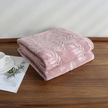 Kate Aurora Ultra Soft & Plush Hypoallergenic Pascal Leaf Accent Fleece Throw Blanket - 50" x 60" - Pink