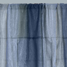 GoodGram Ombre Crushed Satin Sheer Single Window Curtains & Valances - 50 in. W x 63 in. L Single Tie Up Shade, Blue