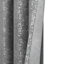 GoodGram Montauk Accents 2 Piece Grommet Top Sparkly Metallic Light Filtering Window Curtains - 84 in. Long - Gray