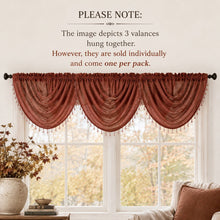 Kate Aurora Living Textured Crepe Sheer Single Window Curtain Treatments And Valances - 44 in. W x 37 in. L Single Valance, T