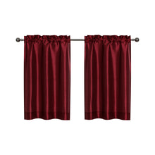 Kate Aurora Parisian Living Complete 3 Piece Lightweight Sheer Cafe Kitchen Curtain Tier & Valance Set - Burgundy