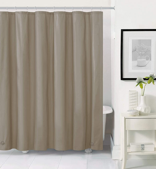Kate Aurora Hotel Collection Heavy Duty Odor Free Mold & Mildew Resistant Extra Long Taupe Peva Vinyl Shower Liner - 72 In. W