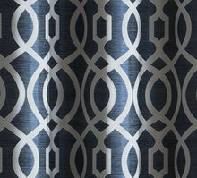 Kate Aurora Royal Living 2 Pack Venetian Semi Sheer Lattice Grommet Top Curtain Panels - Navy