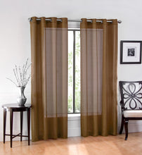Kate Aurora 2 Piece Extra Long Grommet Top Sheer Voile Window Curtain Pair - 90 in. Long