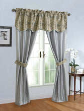 Kate Aurora Complete 5 Piece Sheer Window in a Bag Curtain & Valance Set - 52 in. W x 84 in. L, Blue/Gray