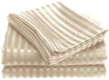 Kate Aurora 4-piece Premium Hotel Quality Striped Bed Sheet Sets - 60in W x 80in L, Ivory