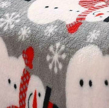 Kate Aurora Ultra Plush Gray Winter Snowman Christmas Hypoallergenic Fleece Throw Blanket - 50 in. W x 60 in. L