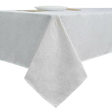 Kate Aurora Shabby Chic Floral Fabric Tablecloth - 56 in. W x 84 in. L, White