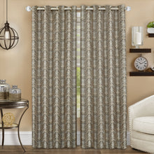Kate Aurora Safari Living 2 Piece Python Room Darkening Grommet Top Curtain Panels - Brown - 84 in. Long