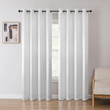 Kate Aurora 1 Piece Kathleen Light Filtering Grommet Top Embossed Fern Leaves Jacquard Window Curtain Panel - White