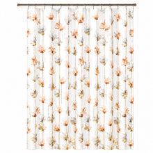 Kate Aurora Amagansett White Watercolor Petals Fabric Shower Curtain - Standard Size