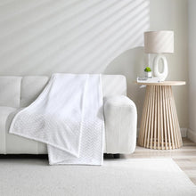 Kate Aurora Herringbone Shag Ultra Soft & Plush Accent Throw Blanket - 50 in. W x 60 in. L - White