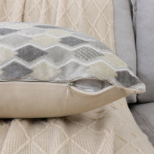 Kate Aurora 1 Piece Nolita Argyle Raised Chenille Ultra Plush & Fluffy 18"x 18" Filled Accent Throw Pillow With Removable Zip