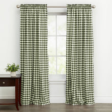 GoodGram Buffalo Check Gingham Custom Window Curtain Treatments - Single Curtain Panel 42 in. W x 63 in. L, Sage