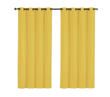 GoodGram 2 Pack: Hotel Thermal Grommet 100% Blackout Curtains - 52 in. W x 63 in. L, Yellow