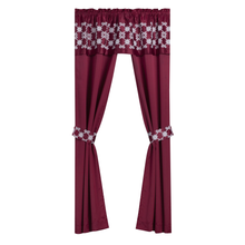 Kate Aurora Christmas Essentials 5 Piece Window in a Bag Burgundy Red Curtain & Valance Set