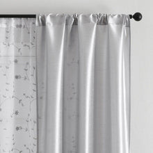 Kate Aurora Gloria Embroidered 6 Piece Rod Pocket Coordinating Sheer Window Curtain Panels - Silver