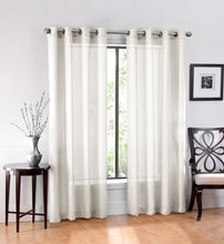 Kate Aurora 2 Piece Extra Long Grommet Top Sheer Voile Window Curtain Pair - 90 in. Long