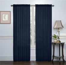 GoodGram 2 Piece Rod Pocket Elegant Sheer Voile Curtain Panels - 52 in. W x 84 in. L, Navy