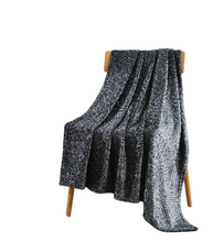 Kate Aurora Floral Ferns Shabby Chic Styled Oversized Ultra Soft & Plush Accent Throw Blanket - Charcoal