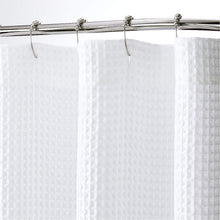 Hotel Collection Premium Waffle Weave Fabric Shower Curtain by Kate Aurora - White