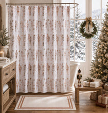 Kate Aurora Tis The Season Dusty Rose Metallic Christmas Toy Soldiers & Nutcrackers Fabric Shower Curtain - Standard Size