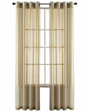 Kate Aurora Basic Home Custom Sheer Voile Grommet Top Window Curtains - 38 in. W x 84 in. L, Linen