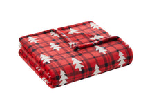 Kate Aurora Ultra Soft & Plush Red And Black Christmas Plaid Tree Check Accent Throw Blanket - 50 in. W x 60 in. L