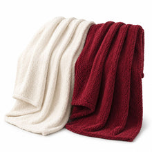Kate Aurora 2 Pack Burgundy & Ivory Christmas Coordinated Herringbone Accent Throw Blankets