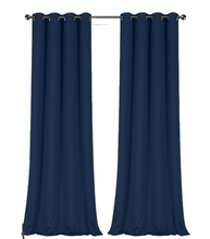 GoodGram 2 Pack: Hotel Thermal Grommet 100% Blackout Curtains - 52 in. W x 63 in. L, Monterey Navy