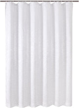 Kate Aurora Elegant "Raindrop" Silver Metallic Foil White Jacquard Fabric Shower Curtain - Standard Size