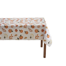 Kate Aurora Autumn Leaves Fall Harvest Pumpkins & Leaves Thanksgiving Fabric Tablecloth - 6-8 Chairs