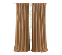 Kate Aurora 1 Piece Grant Light Filtering Button Pleated Rod Pocket & Back Tab Window Curtain Panel - 63 in. Long - Cognac