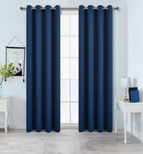 Kate Aurora 100% Hotel Blackout Thermal Insulated Grommet Curtains - 50 in. W x 45 in. L, Blue