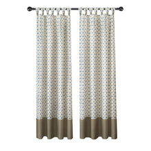 Kate Aurora 2 Pack: Modern Chic Geometric Tab Top Window Curtain Panels - 52 in. W x 63 in. L, Taupe