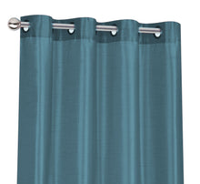 Kate Aurora Artisan Lightweight Transparent Faux Silk Sheer Grommet Single Curtain Panel - 52 in. W x 63 in. L, Seaside Blue