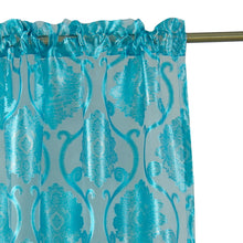 Kate Aurora Organza Sheer Milawi Complete 5 Piece Window Curtain Set - Turquoise