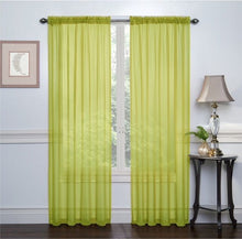 GoodGram 2 Pack: Luxurious Voile Sheer Curtain Panels by Kate Aurora - 52 in. W x 84 in. L, Avocado